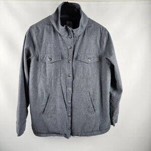 Ascend Jacket Mens XL Gray Fleece Lined Snaps Shacket Zip Pockets